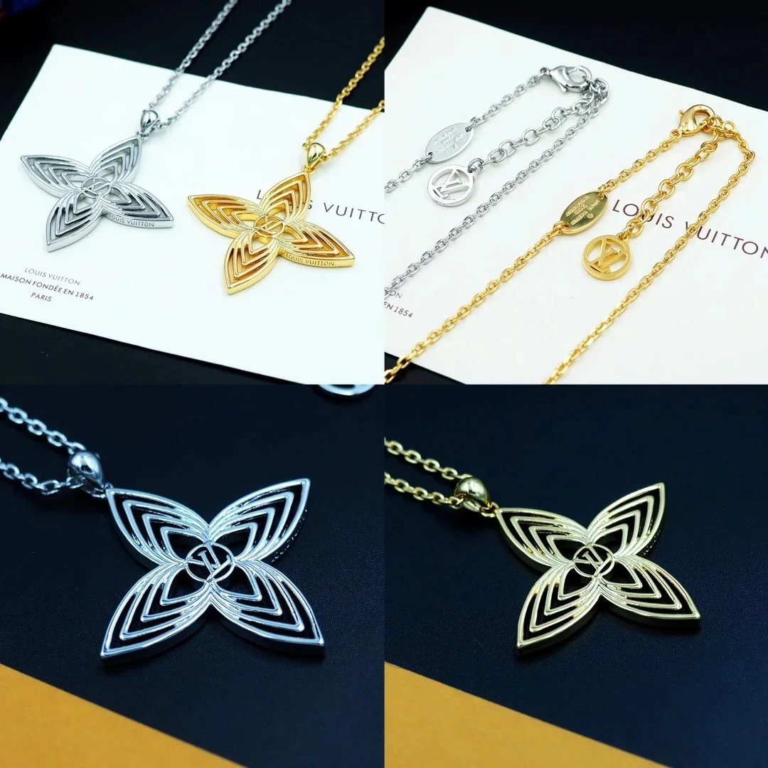 Louis Vuitton Crystal Cross Necklace - 006706