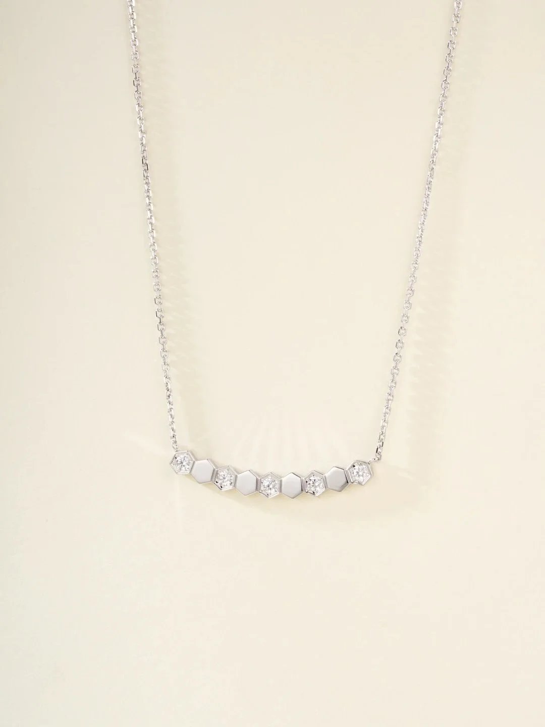 FRED Hexagon Diamond Necklace Gold Jewelry - 3
