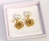 Dior Rose Des Vents Pearl Drop Earrings