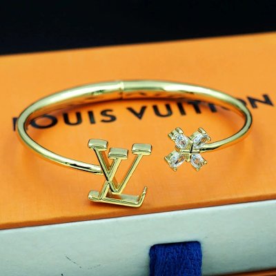 Louis Vuitton LV Initials & Floral Crystal Bangle