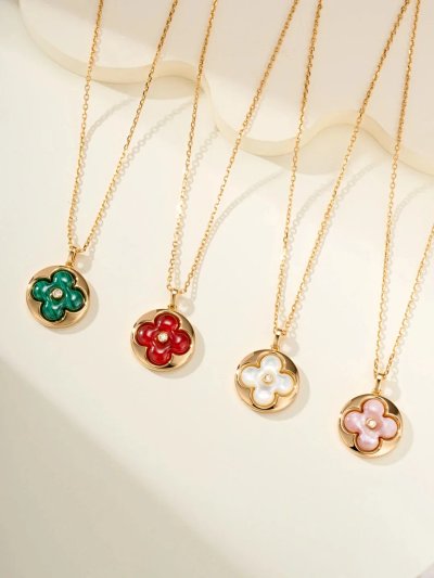 Louis Vuitton Flower Lock Pendant Necklace [4 styles]