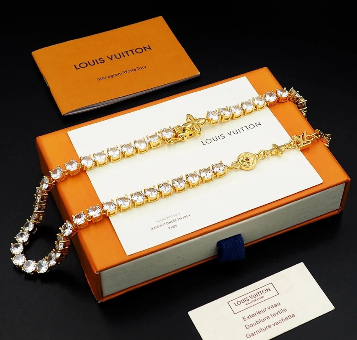 Louis Vuitton Monogram World Tour Crystal-Embellished Bracelet