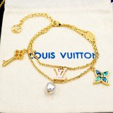 Louis Vuitton Monogram Flower Key Pearl Butterfly Charm Bracelet