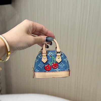 Louis Vuitton Alma Mini Denim Cherry Embroidery Bag