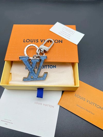 Louis Vuitton Monogram World Tour LV Logo Keychain