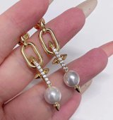 Gold-Tone Spike & Pearl Drop Earrings [1 style]