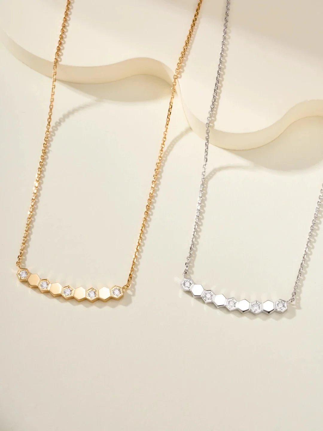 FRED Hexagon Diamond Necklace Gold Jewelry - 2
