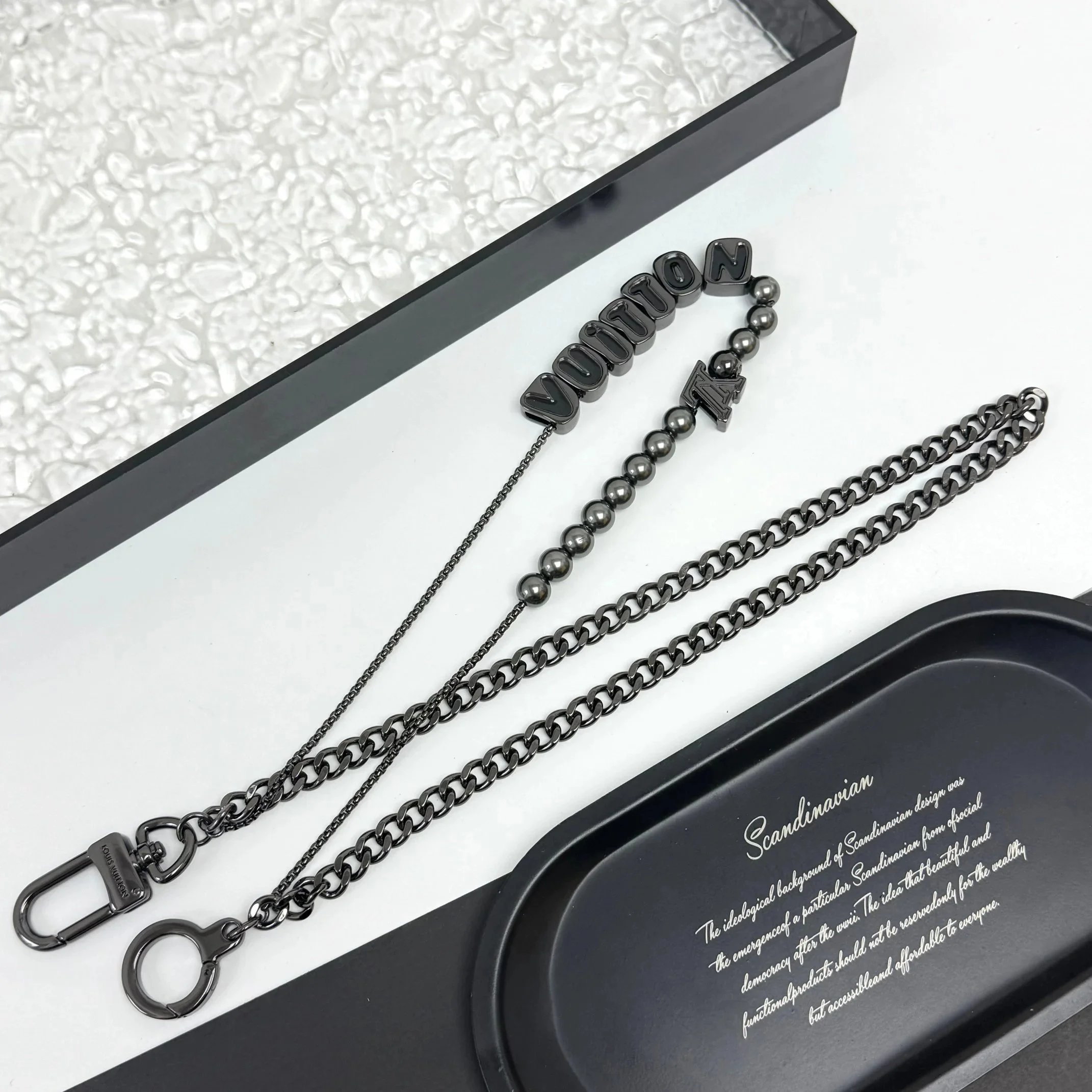 Louis Vuitton Metal Bead Letter and LV Initial Wallet Chain and Bag Charm Collection - 007543