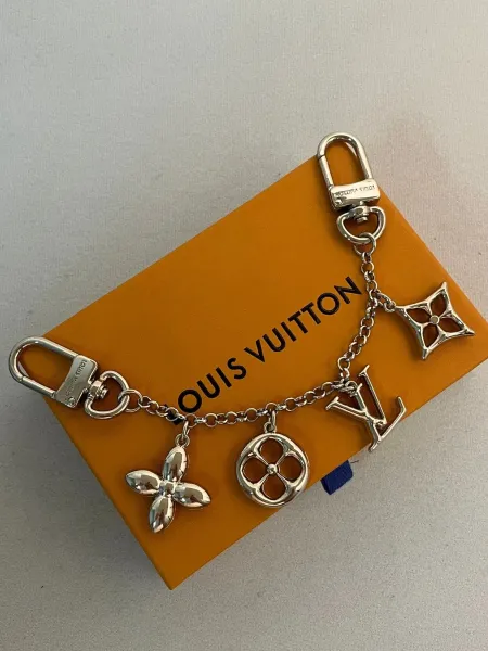 Louis Vuitton Monogram Charm Keychain Silver Jewelry - 1