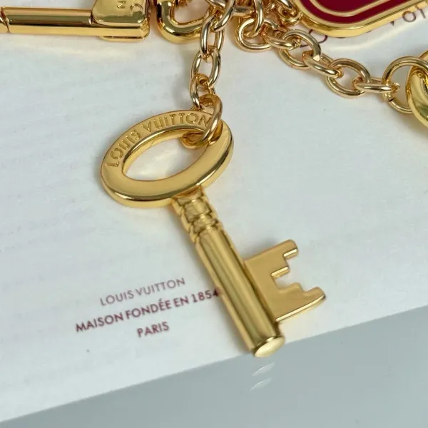 Louis Vuitton Lock & Key Charm Red Gold Accessories - 7