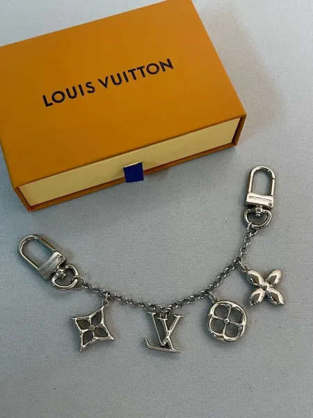 Louis Vuitton Monogram Charm Keychain Silver Jewelry - 4