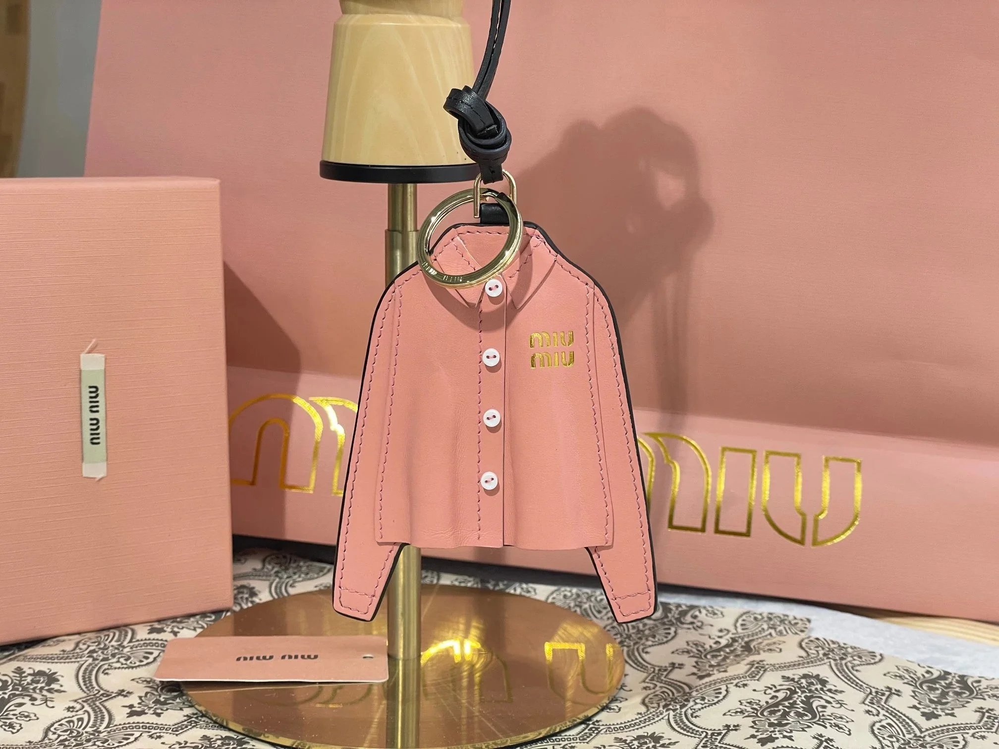 Miu Miu Pink Shirt Keychain