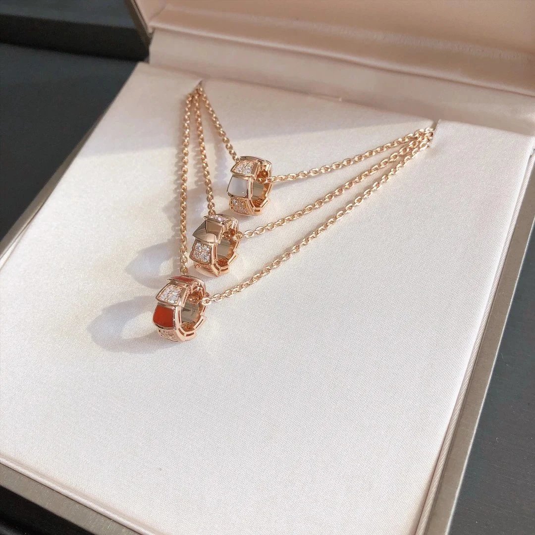 Bvlgari B.zero1 Rock Candy Necklace Rose Gold Mother-of-Pearl Carnelian Jewelry - 3