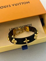 Louis Vuitton Monogram Flower Stud Leather Bracelet