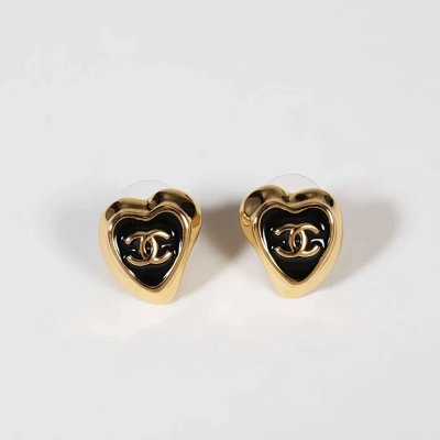 Chanel Heart CC Logo Earrings