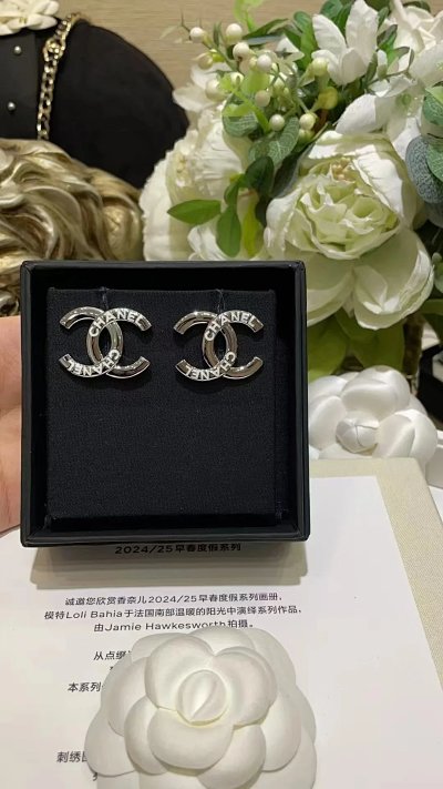 Chanel CC Logo Earrings