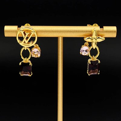 Louis Vuitton LV Circle & Fleur-de-Lis Drop Earrings
