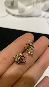 Chanel CC Pearl Flower Stud Earrings