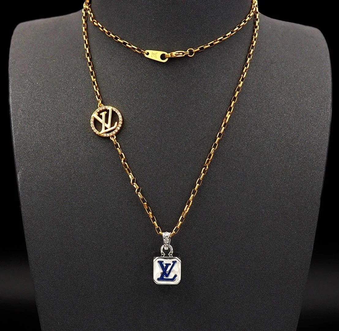 Louis Vuitton LV Circle & Square Pendant Necklace [2 styles]