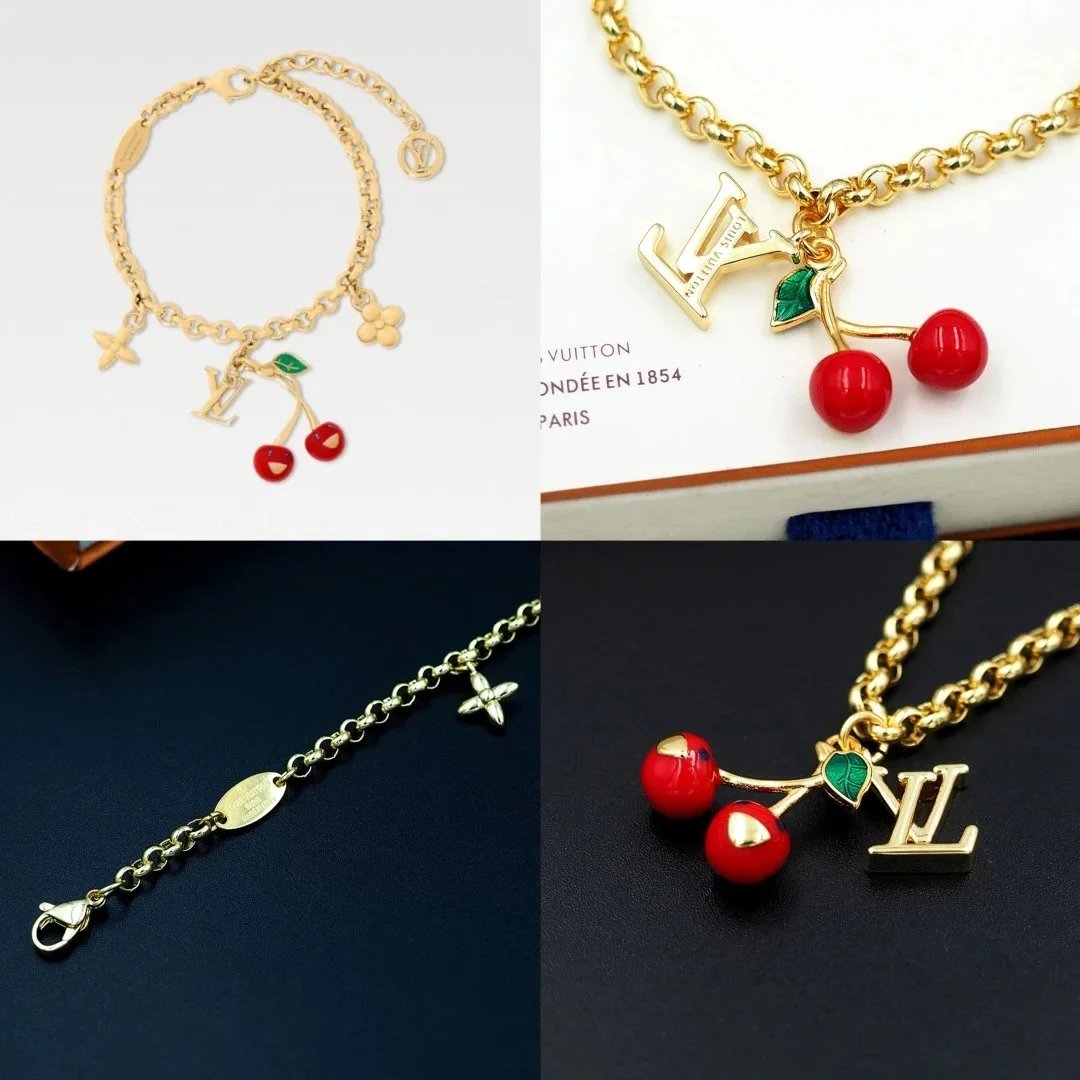 Louis Vuitton Cherry Charm Bracelet Gold Jewelry - 9