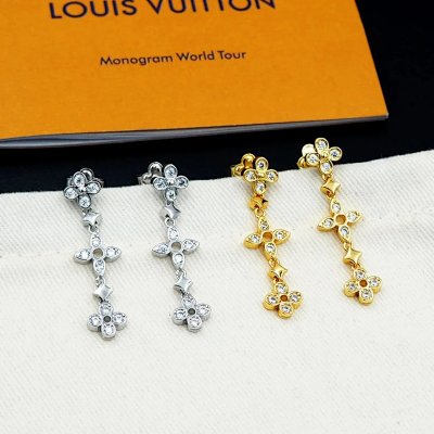 Louis Vuitton Monogram Flower Cross Drop Earrings [2 styles]
