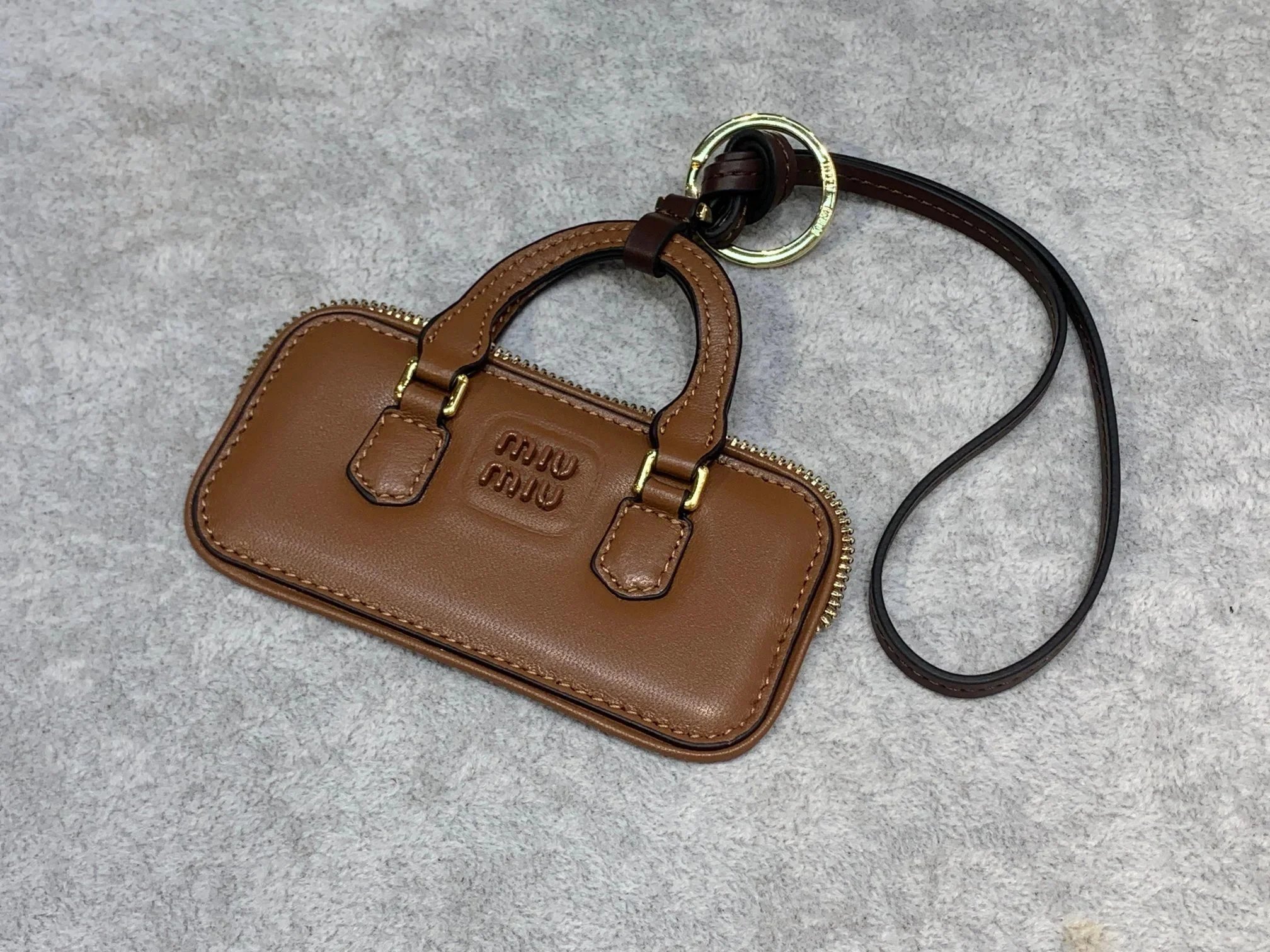 Miu Miu Brown Leather Bag Charm