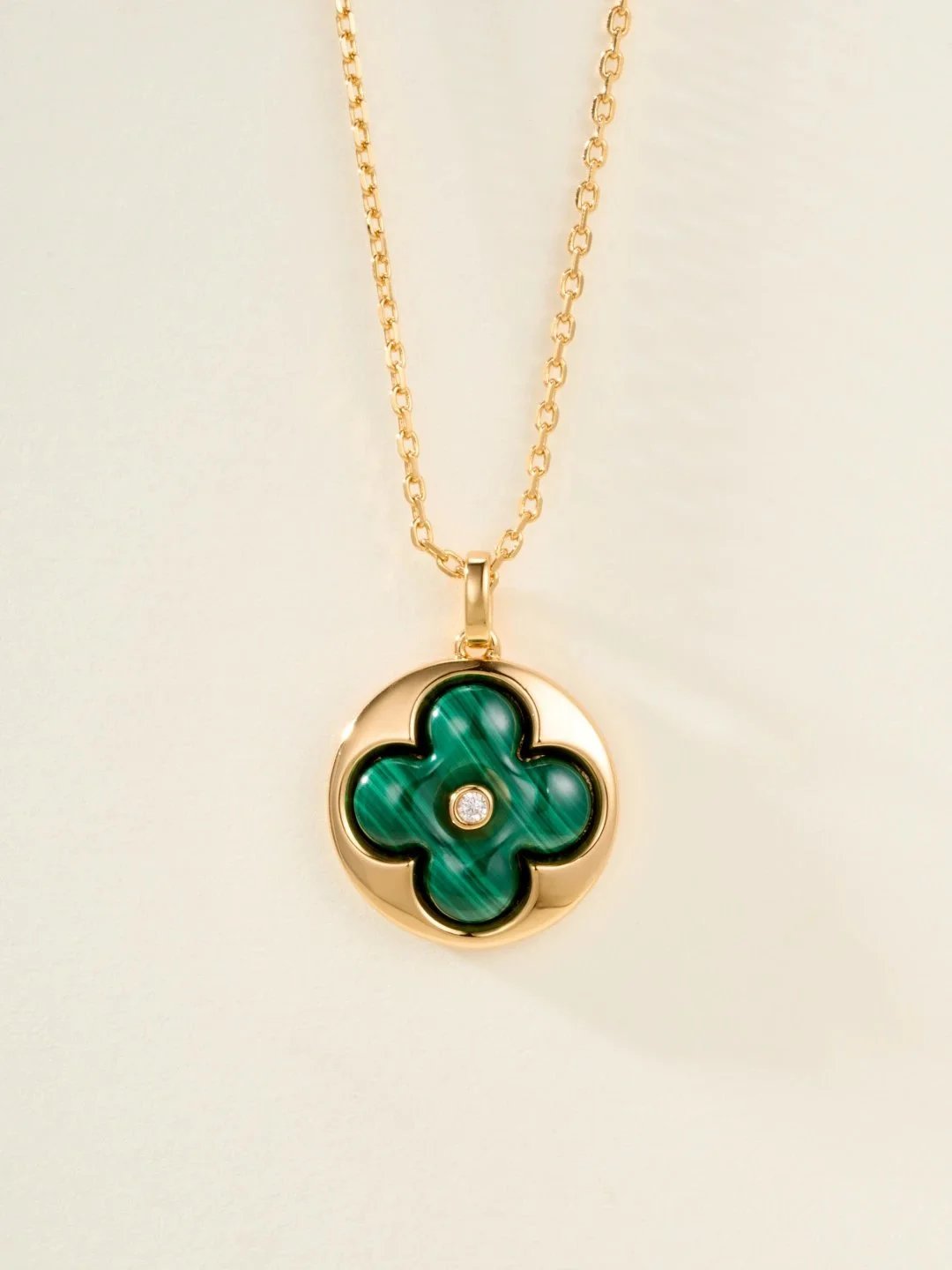 Louis Vuitton Monogram Flower Pendant Necklace Red Gold Jewelry - 5