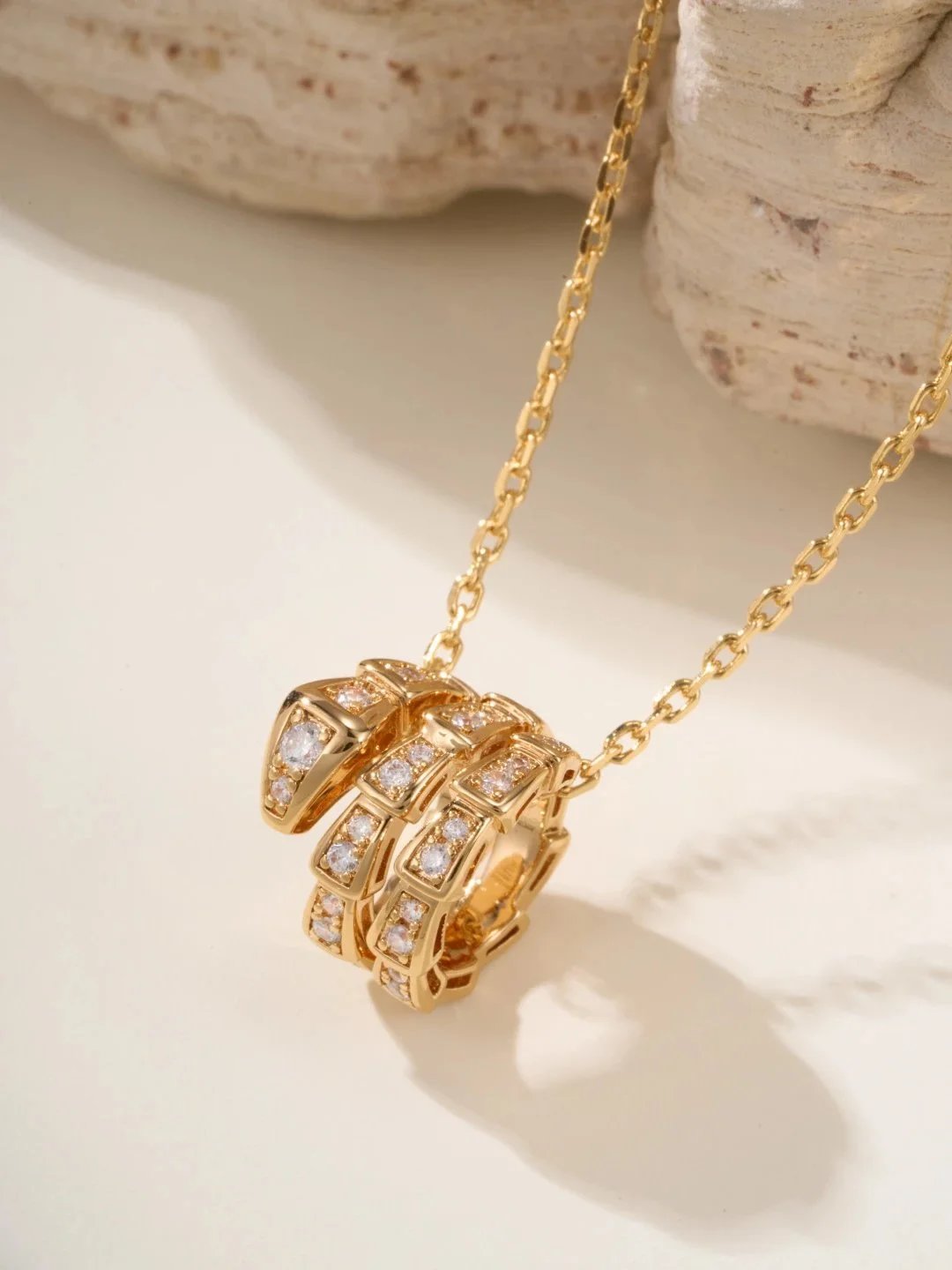 Bvlgari Serpenti Viper Gold Diamond Necklace Jewelry - 4