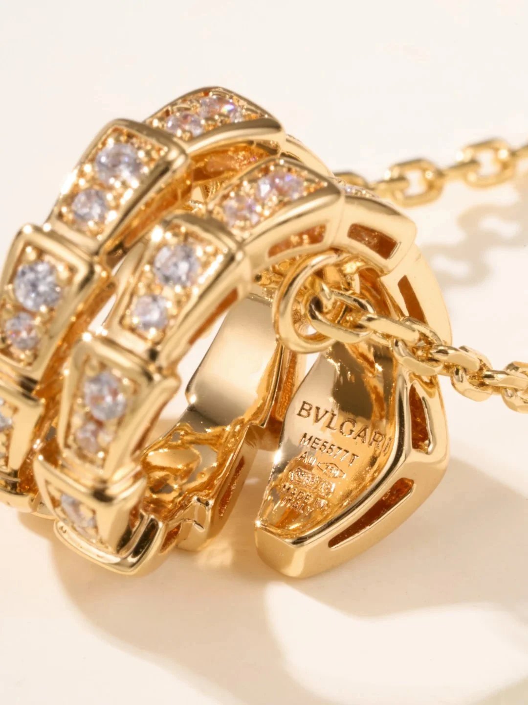 Bvlgari Serpenti Viper Gold Diamond Necklace Jewelry - 7