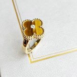 Van Cleef & Arpels Alhambra Ring with Tiger's Eye and Diamond