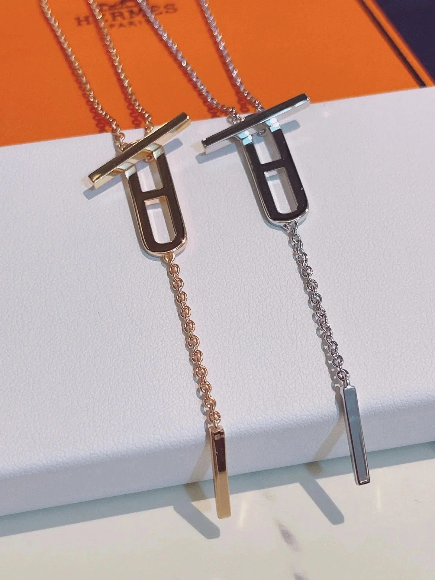 Hermes H Initial Necklace