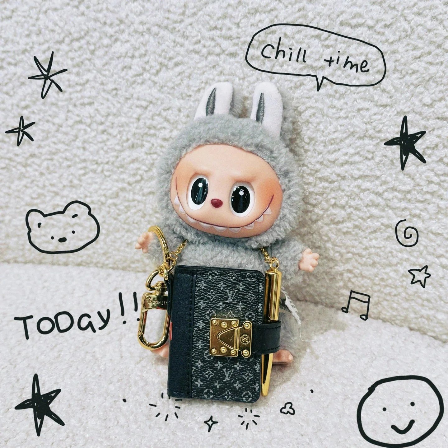 Louis Vuitton Monogram Notebook and Pen Bag Charm and Key Holder Collection - 007556