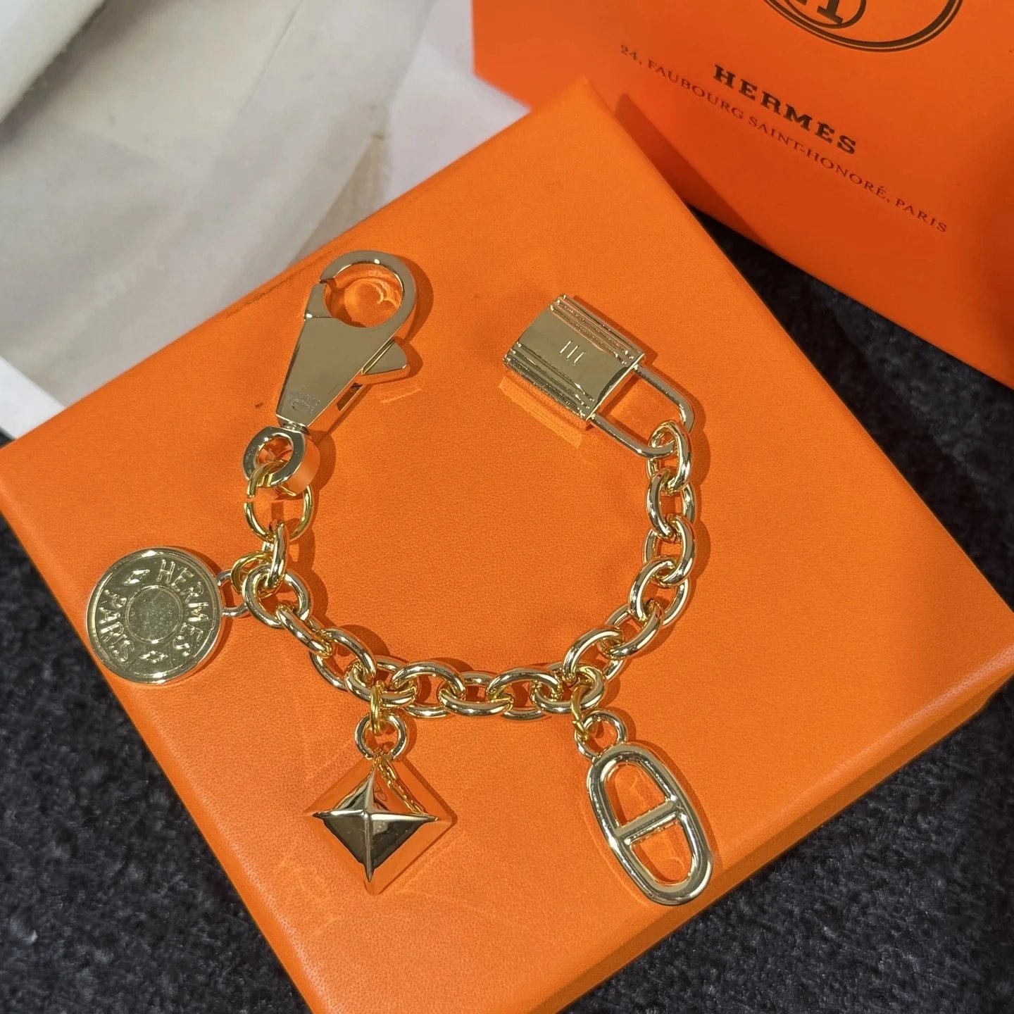 Hermès Charm Bracelet Silver Metal Accessories Jewelry - 6