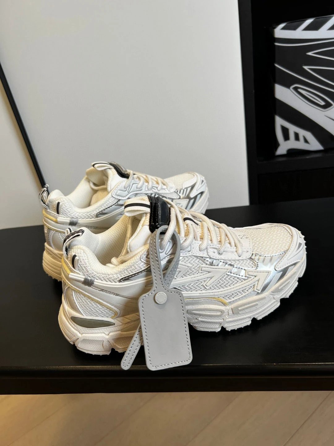 Off-White x New Balance 530 White Silver Chunky Sneakers - 7