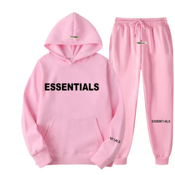 Essentials Orange Logo Hoodie and Sweatpants Set - 13