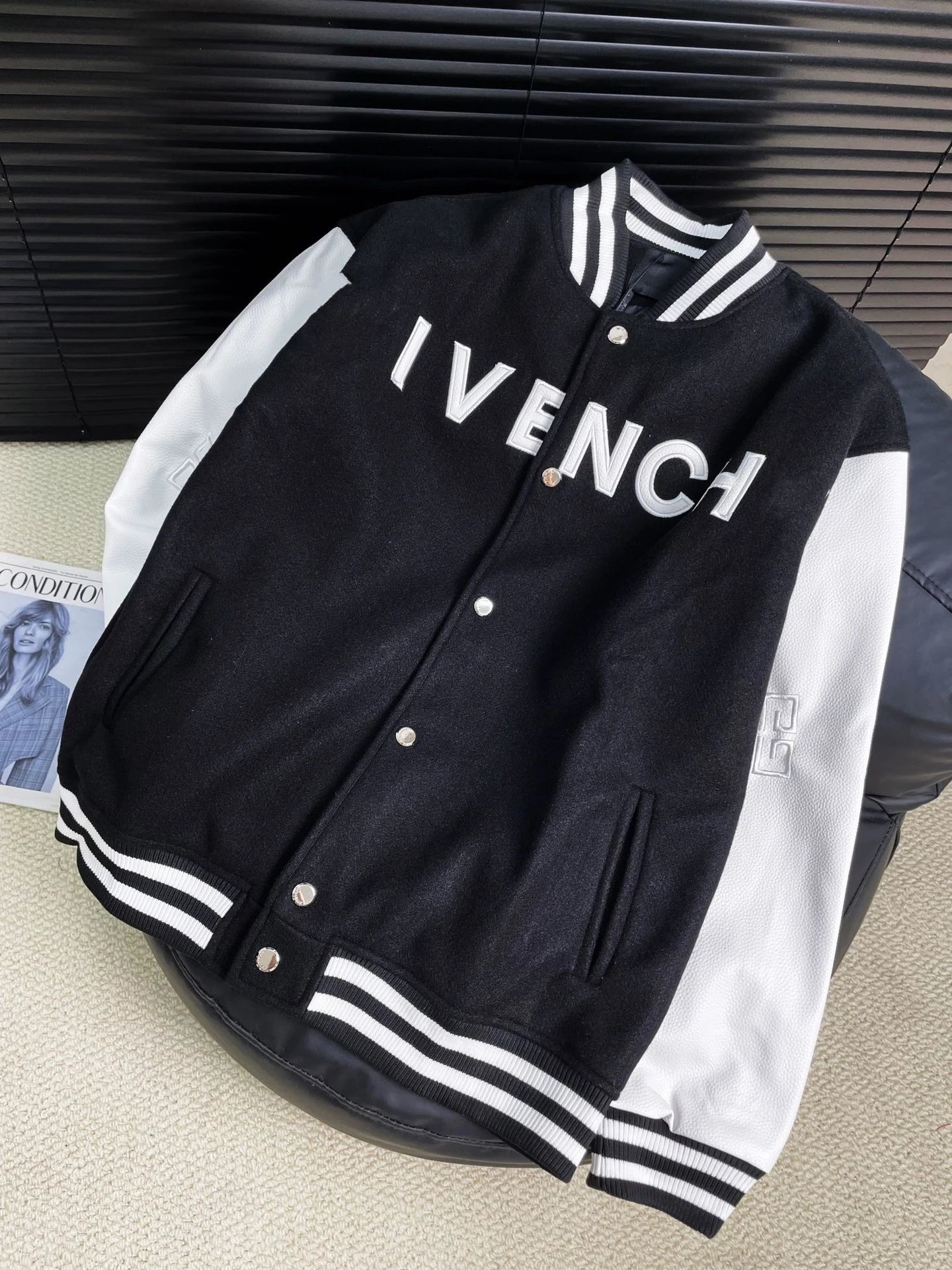 Union Varsity Jacket Emerald Green with Embroidered Logo Outerwear - 19