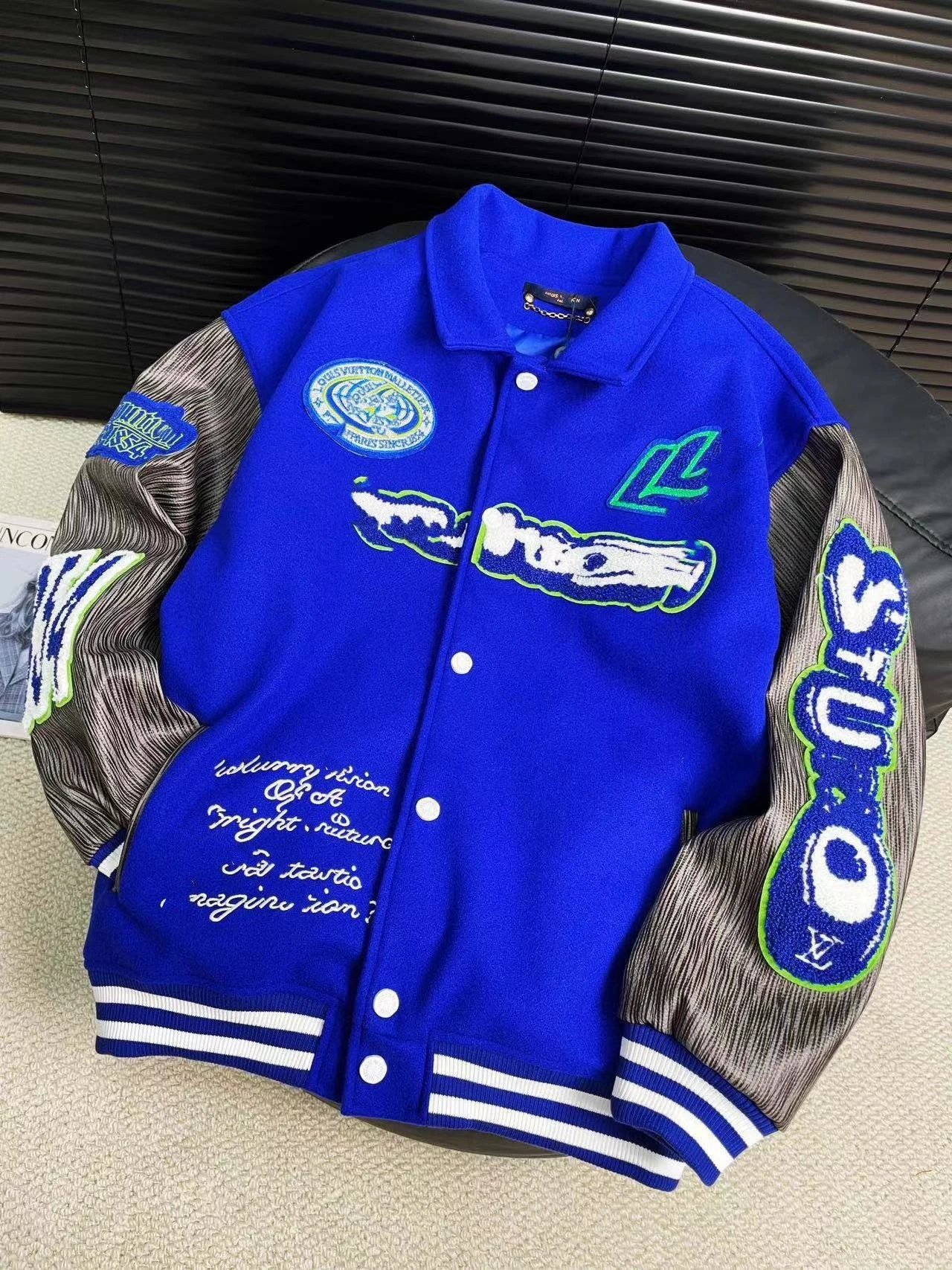 Union Varsity Jacket Emerald Green with Embroidered Logo Outerwear - 27