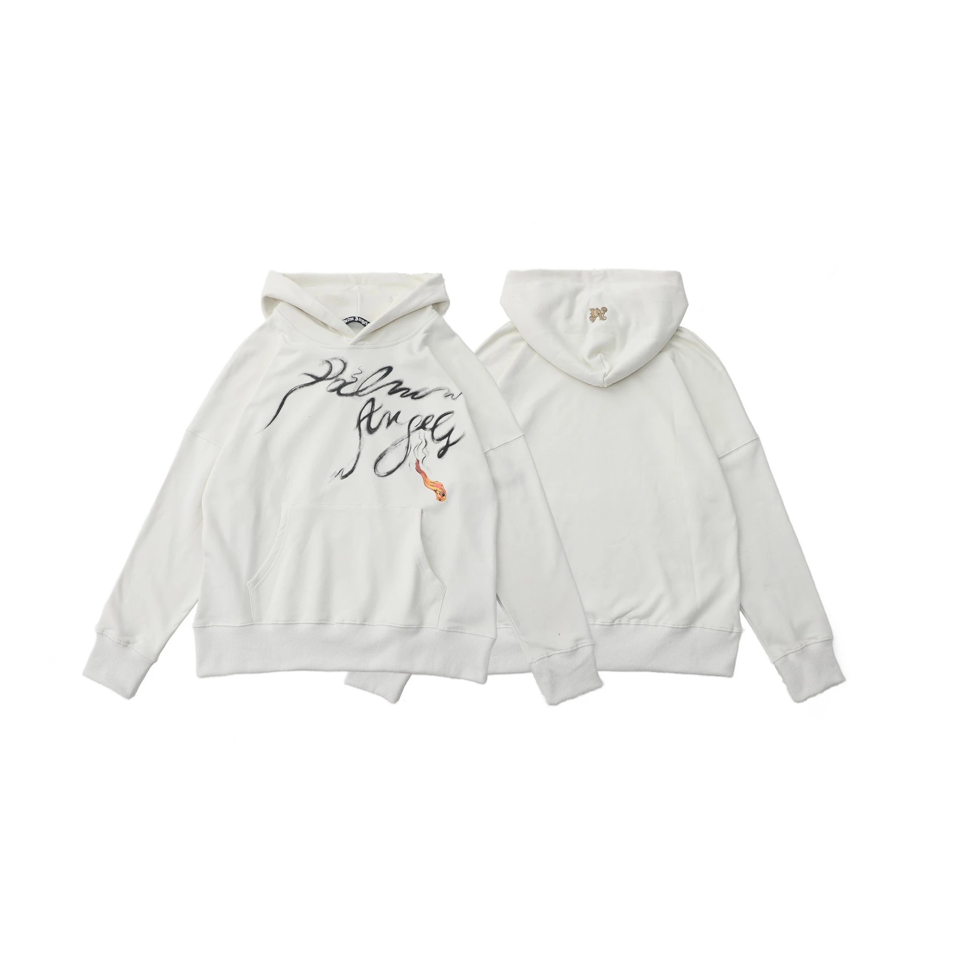 Palm Angels Logo Hoodie Off-White - 13