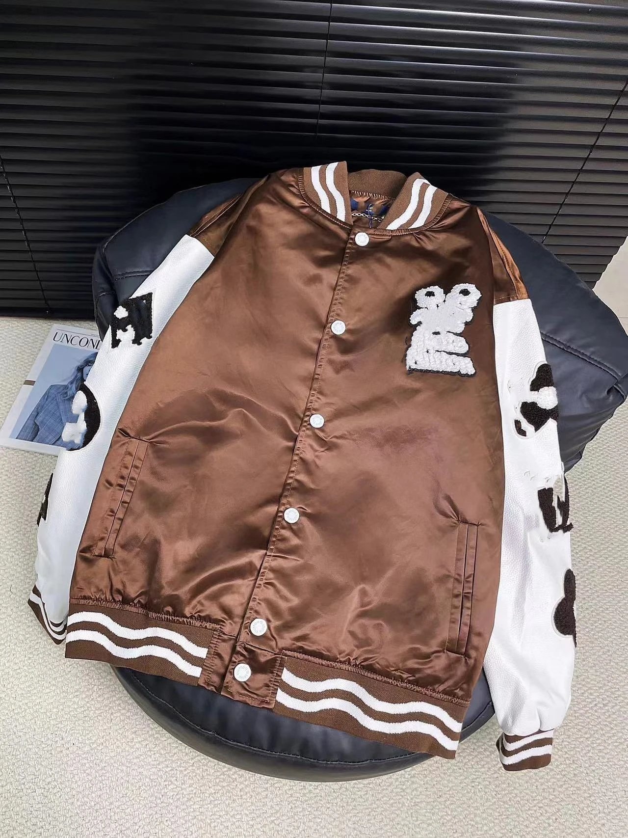 Union Varsity Jacket Emerald Green with Embroidered Logo Outerwear - 25