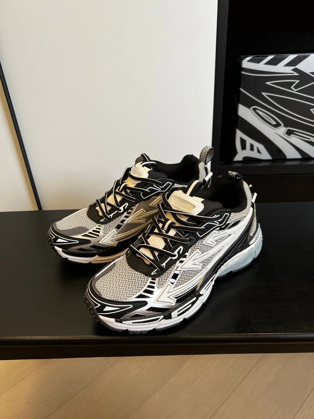 Off-White x New Balance 530 White Silver Chunky Sneakers - 3