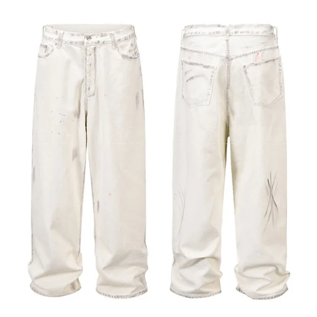 Unbranded Jeans Washed distressed denim product detail image 19