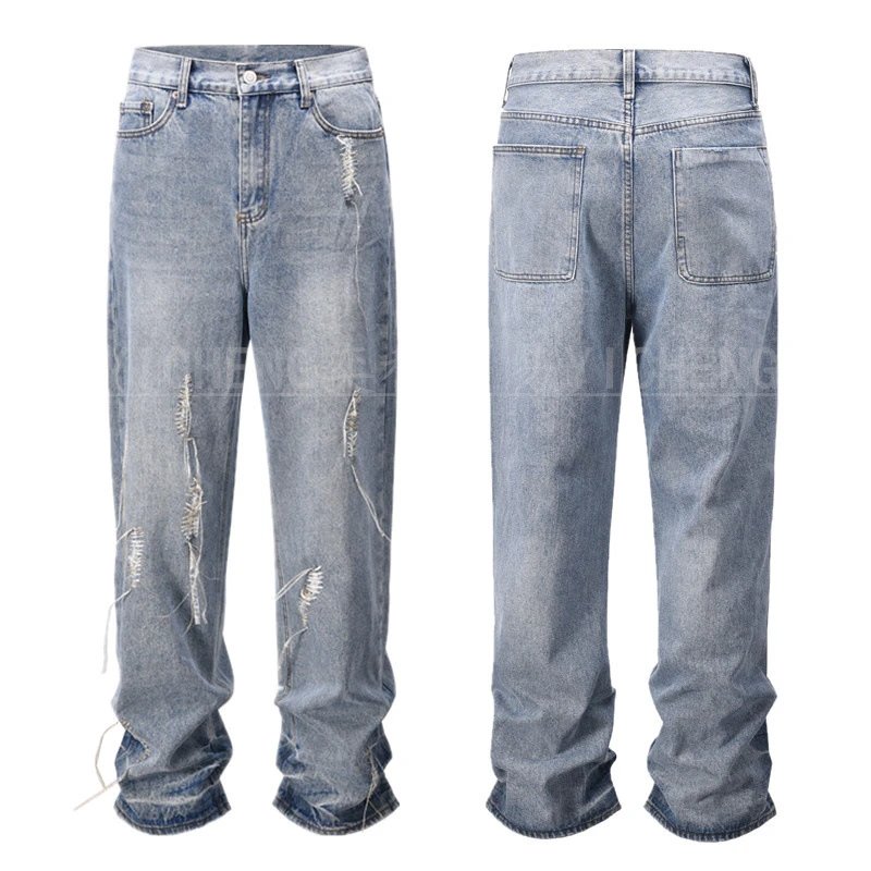 Unbranded Jeans Washed distressed denim — Q 113 Raffia Jeans