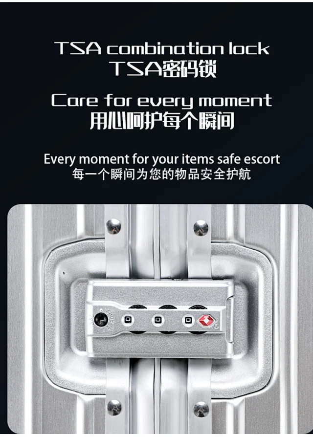Unbranded Travel Bags Aluminum-frame hard-shell spinner suitcase product detail image 11