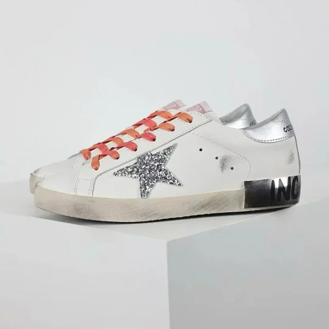 Golden Goose Sneakers Super-Star glitter star low-top product detail image 1
