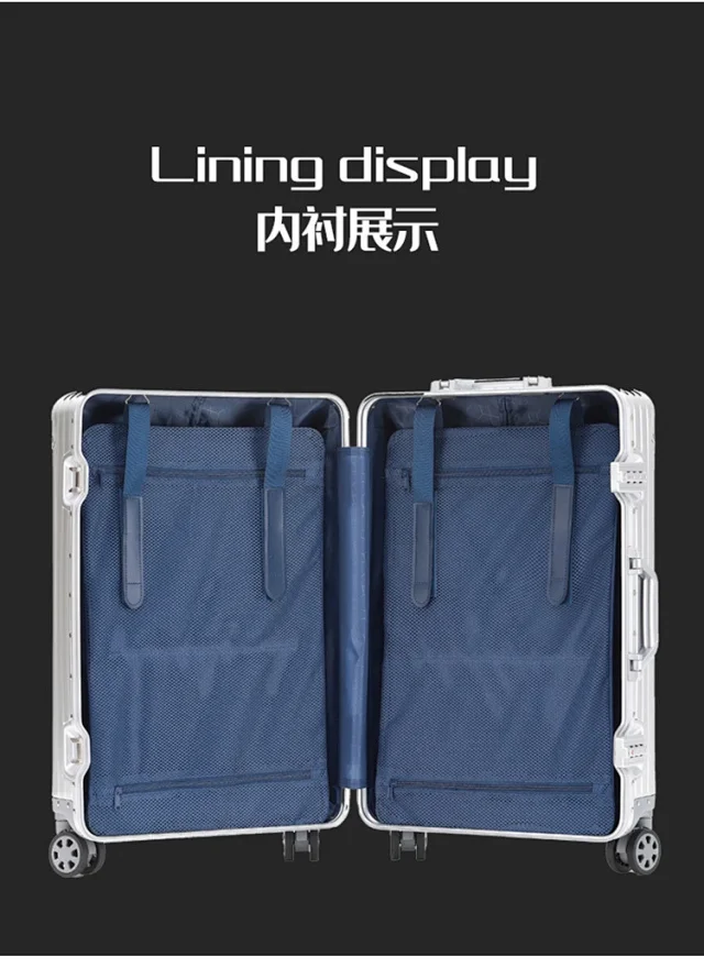Unbranded Travel Bags Aluminum-frame hard-shell spinner suitcase product detail image 10