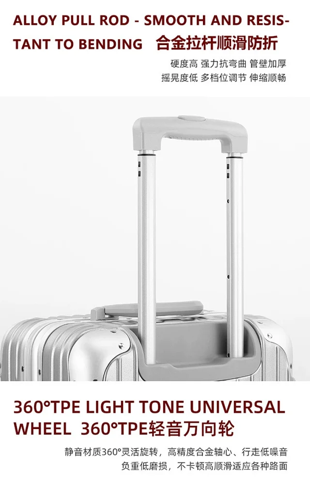 Unbranded Travel Bags Aluminum-frame hard-shell spinner suitcase product detail image 48