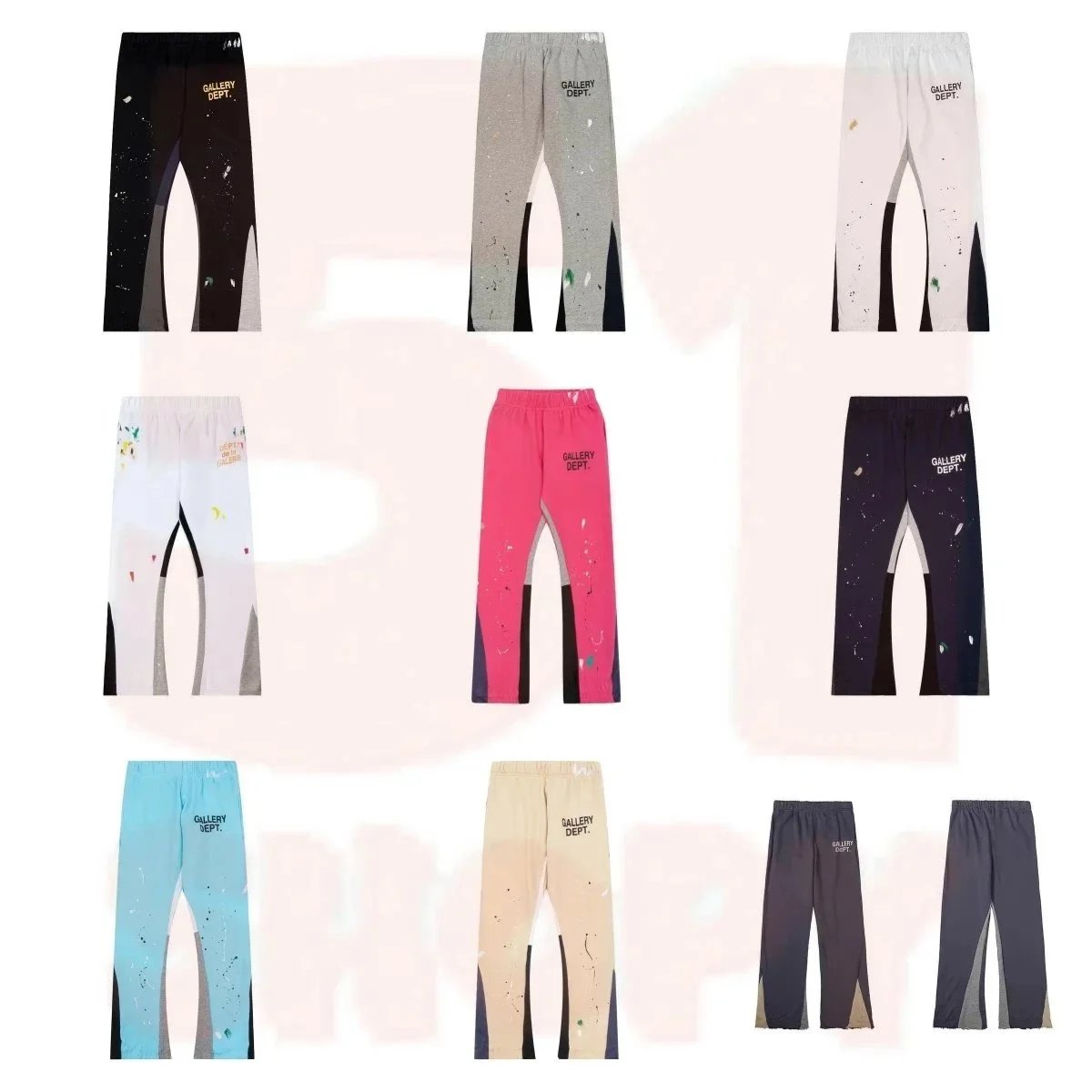 Gallery Dept. Paint Splatter Black Casual Pants