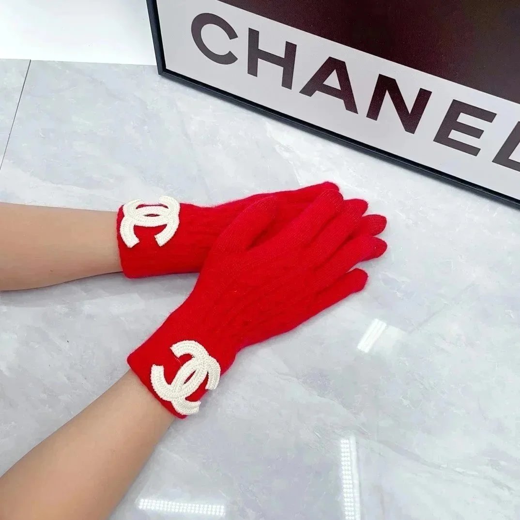 Dior Gloves Knit with Embroidered Bee Motif — 34