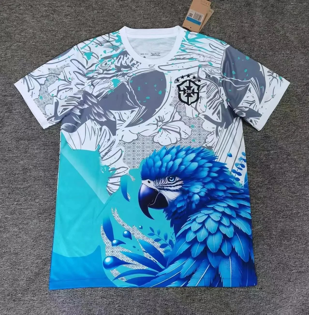 B Sport Football Jerseys Graphic Print — 2526 Brazilian Blue Parrot