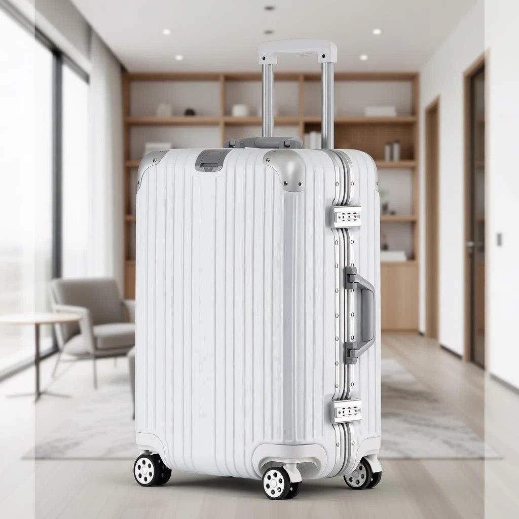 Rimowa Essential White Aluminum Suitcase